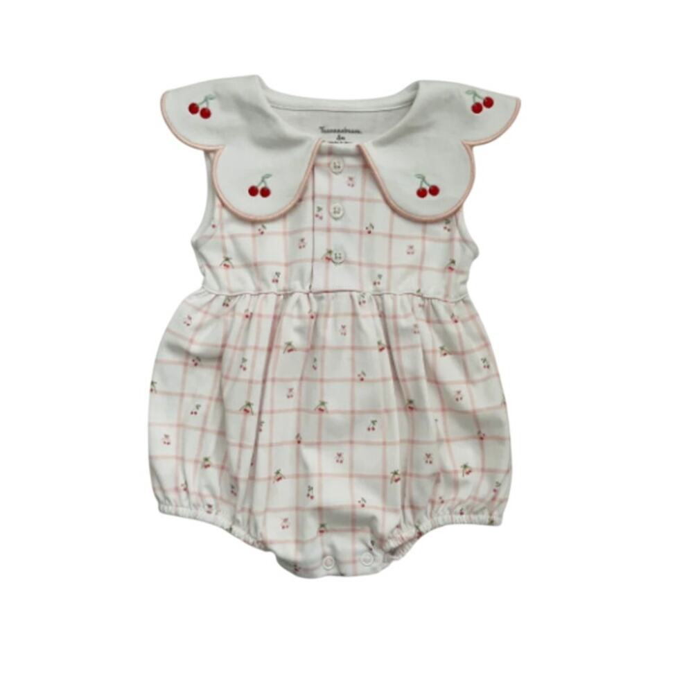 Tecomoabesos Cherry Pima Romper Pink Size 3M